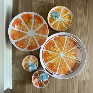 NEW Orange Melamine Set